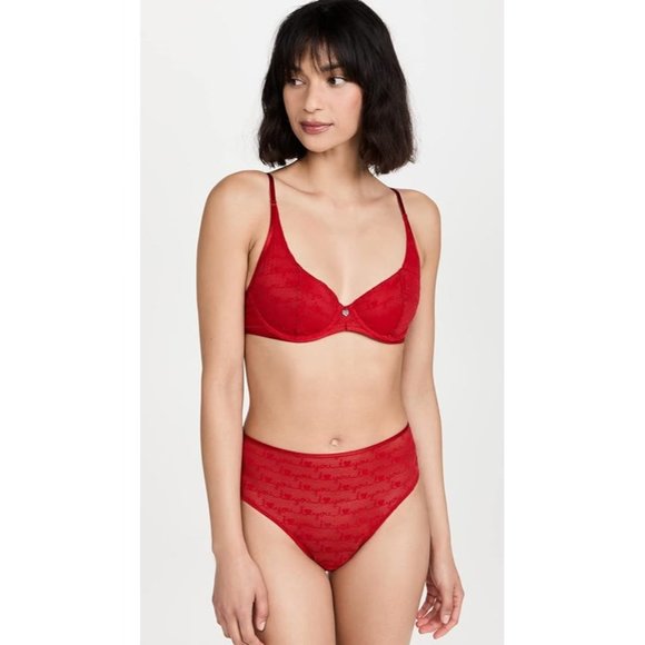 CALVIN KLEIN Limited Edition Unlined I Love You Demi Bra Rustic Red NWT - Picture 5 of 5